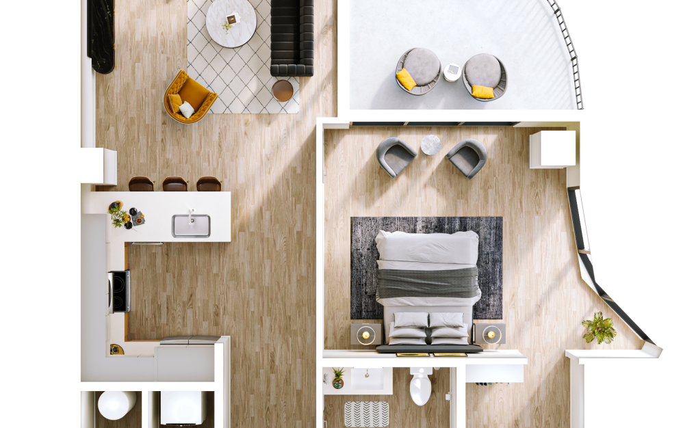 A9 - 1 bedroom floorplan layout with 1 bathroom and 1033 square feet A9 - 1 bedroom floorplan layout with 1 bathroom and 1033 square feet