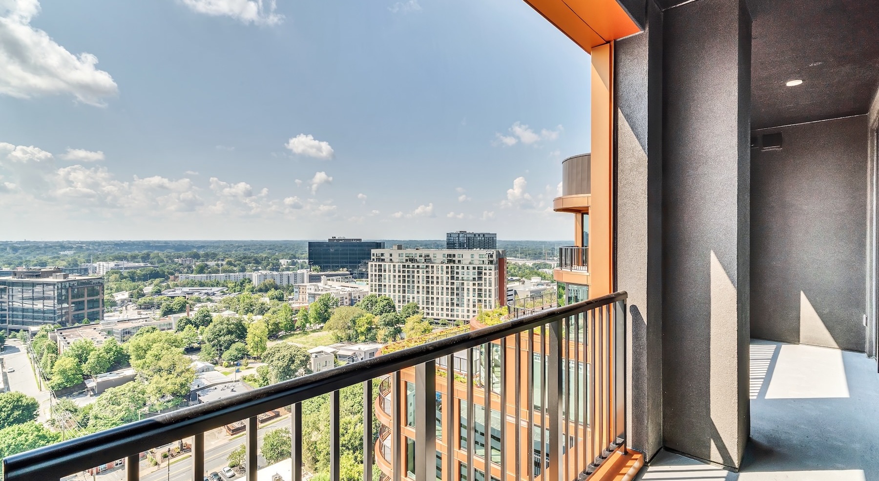 balcony with city views