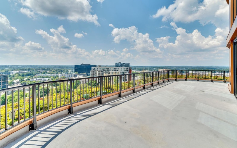 Oversized Balcony with unparalleled city views from penthouse unit at Stella