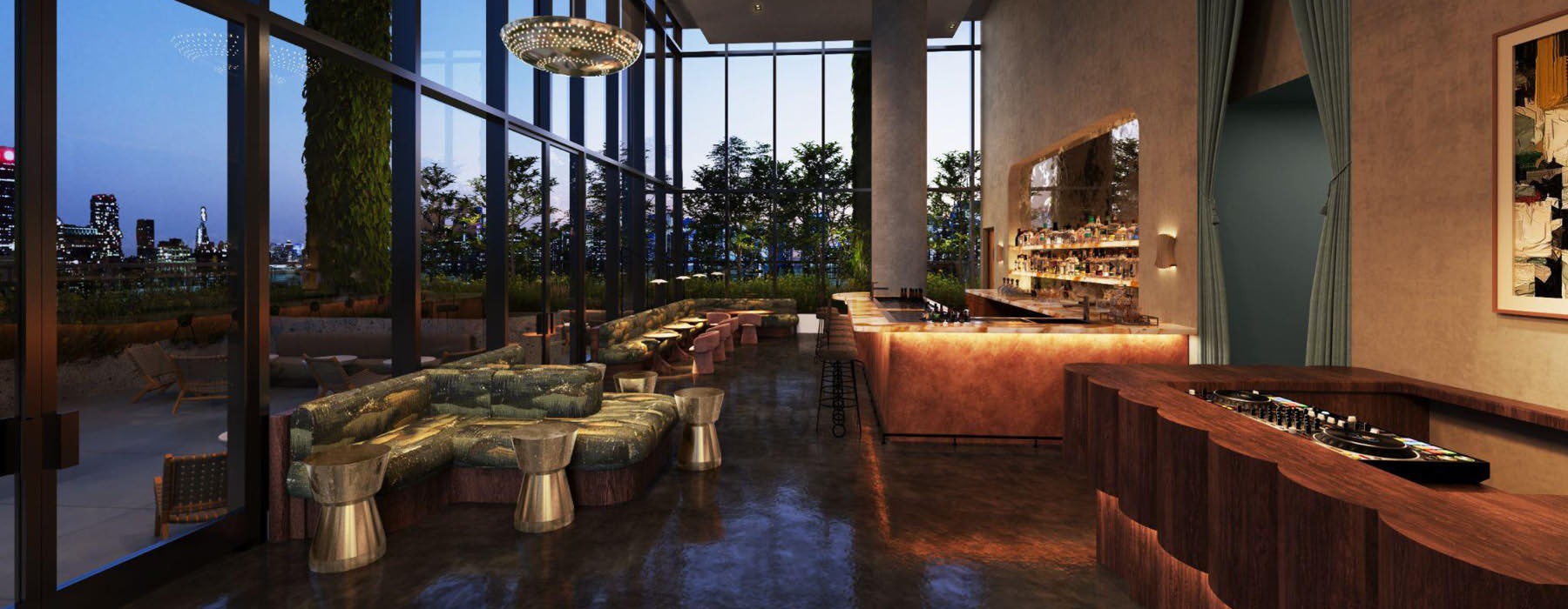 lounge with a bar